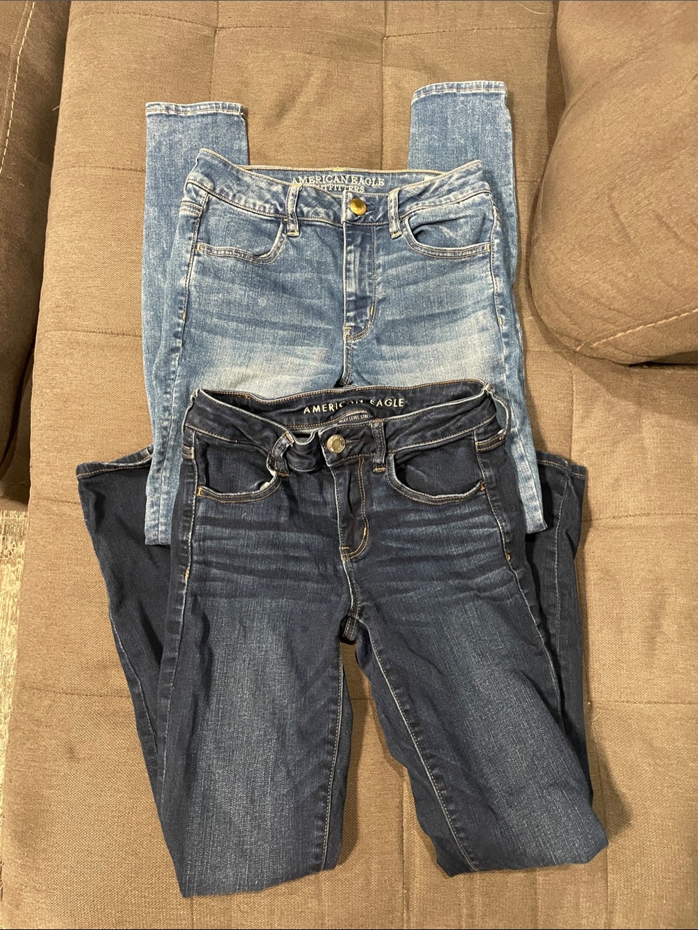 American Eagle Outfitters Women’s Skinny Jeans — Light Blue & Dark Indigo